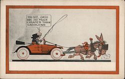 You See, Oats are so much cheaper than gasoline Postcard