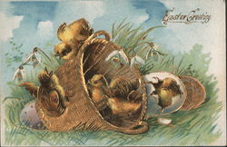 Easter Greeting With Chicks Postcard Postcard Postcard