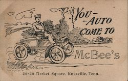 You Auto Come to McBee's Postcard
