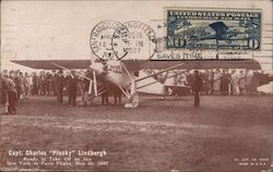 Capt. Charles "Plucky" Lindbergh Postal History Airmail Postcard
