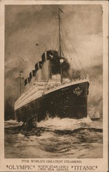Rare Pre-Sinking Ad "Olympic" White Star Line 1 Win Sea Giants "Titanic" Postcard