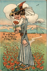 A wild rose in the California Poppy fields Postcard