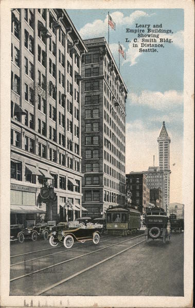 Leary and Empire Buildings, showing L.C. Smith Bldg. in distance Seattle Washington