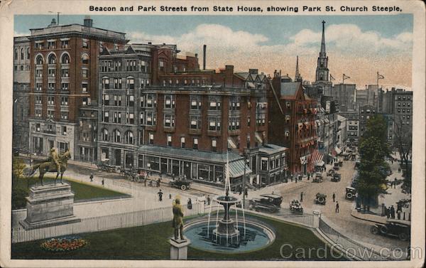 Beacon and Park Streets From State House Boston Massachusetts