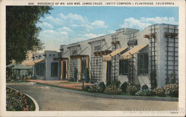 Residence of Mr. and Mrs. James Cruze (Betty Compson) Flintridge California