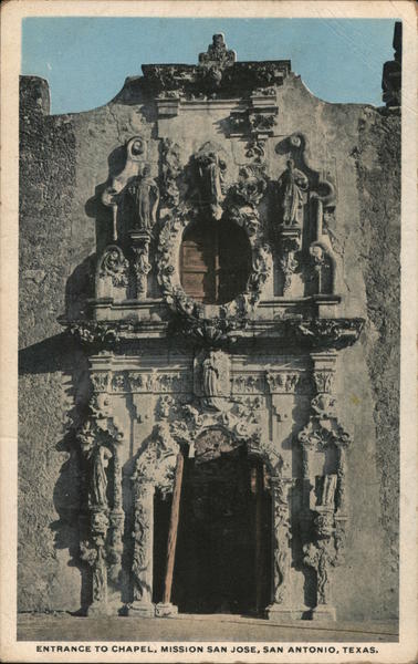 Entrance to chapel, Mission San Jose San Antonio Texas