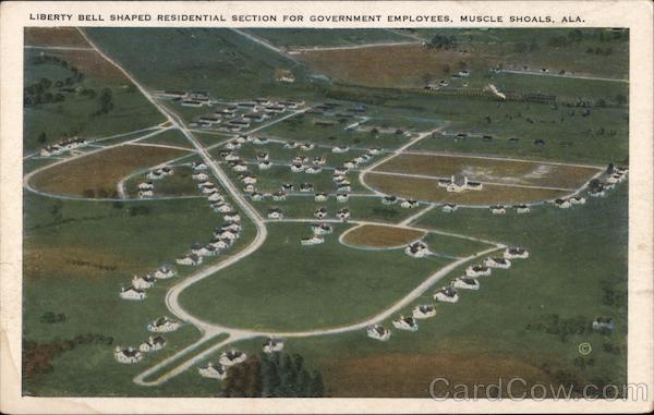 Liberty Bell Shaped Residential Section for Government Employees Muscle Shoals Alabama