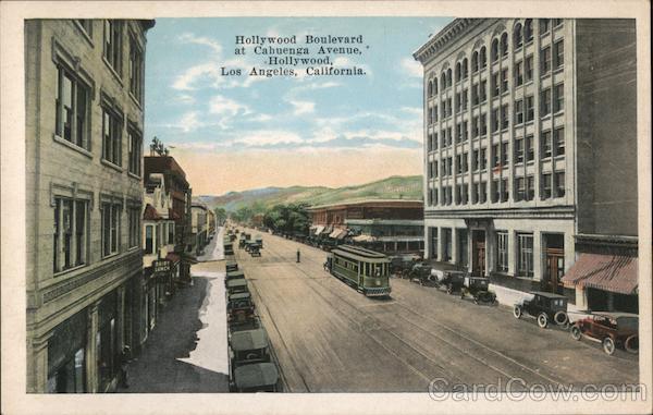 Holywood Boulevard at Cahuenga Avenue. Hollywood. Los Angeles, California