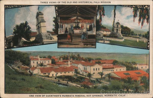 Three Views of the Old and Historical Pala Mission Murrieta California