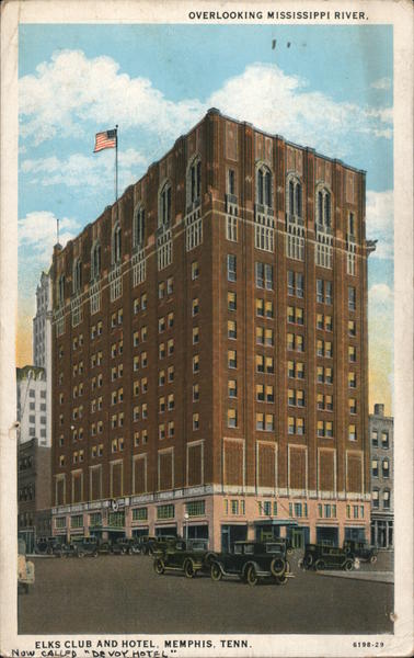 Overlooking Mississippi River Elk's Club and Hotel Memphis Tennessee
