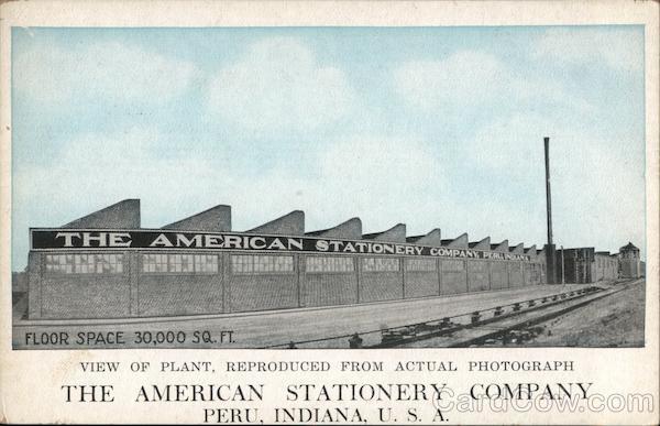 The American Stationery Company - view of plant, reproduced from actual photograph Peru Indiana