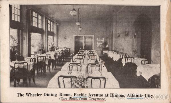 The Wheeler Dining Room, Pacific Avenue at Illinois - One block from Traymore Atlantic City New Jersey