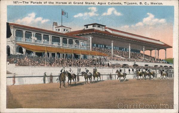 The Parade of the Horses at Grand Stand, Agua Caliente Tijuana Mexico