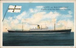 City of Baltimore, Flagship of the New Baltimore Mail Line Postcard