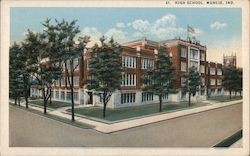 High School Muncie, IN Postcard Postcard Postcard