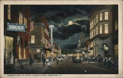 Queen Street at Night, Looking East Postcard