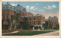 Main Building, West Entrance Vassar College Postcard