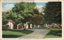 Mr. and Mrs. Richard Arlen Residence (Jobyna Ralston) Toluca Lake Park Postcard