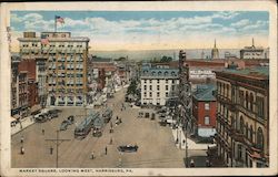 Market Square, Looking West Postcard