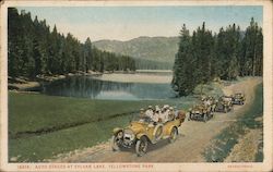 Auto stages at Sylvan Lake Yellowstone National Park Postcard Postcard Postcard