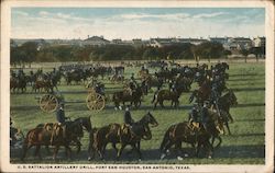 U.S. Battalion Artillery Drill, Fort Sam Houston Postcard
