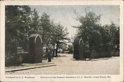Entrance to the summer residence of J.C. Hamlin Postcard