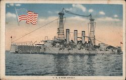 U.S.S. New Jersey Battleships Postcard Postcard Postcard