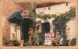 An interesting corner in Olvera Street - American Women's Voluntary Services Canteen Los Angeles, CA Postcard Postcard Postcard