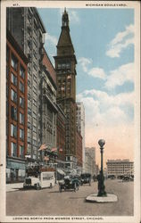 Michigan Boulevard, Looking North from Monroe Street Chicago, IL Postcard Postcard Postcard