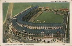 Wrigley Field, Home Grounds of Chicago Cubs At Addison and North Clark Street; "Cubs" Ball Park Postcard