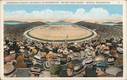 Horseshoe Stadium, University of Washington, "on the Puget Sound" Postcard