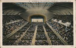 Interior of the Cleveland Public Hall Postcard
