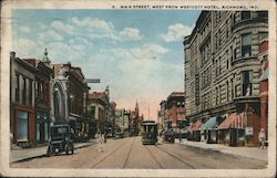 Main Street, West from Westcott Hotel Richmond, IN Postcard Postcard Postcard