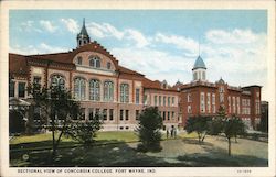 Sectional View of Concordia College Postcard