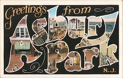 Greetings from Asbury Park, N.J. New Jersey Postcard Postcard Postcard