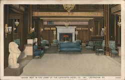 Ladies Rest In the Lobby of the Lafayette Hotel Co. Inc. Postcard