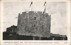 The Castle (fort) and Compound wall Pemaquid Beach, ME Postcard Postcard Postcard