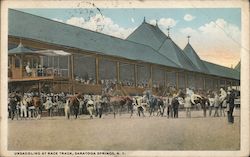 Unsaddling at Race Track Postcard