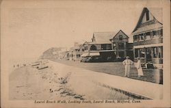 Laurel Beach Walk, Looking South, Laurel Beach Milford, CT Postcard Postcard Postcard