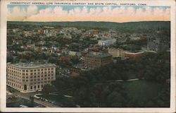 Connecticut General Life Insurance Company and State Capitol Hartford, CT Postcard Postcard Postcard