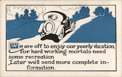 Print of Car Driving up Road Cars Postcard Postcard Postcard