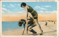 Playing "leap frog" in Florida Postcard