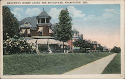 Beautiful homes along the boulevard Wilmington, DE Postcard Postcard Postcard