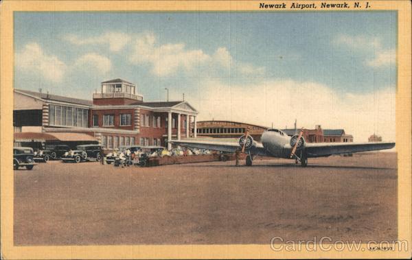 Newark Airport New Jersey Genuine Curteich-Chicago C.T. Art-Colortone