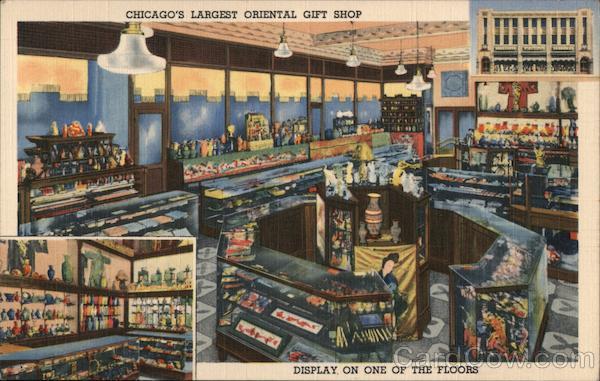 Chicago's largest Oriental Gift Shop - Display on one of the floors Illinois