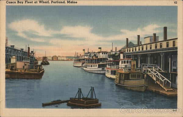 Casco Bay Fleet at Wharf POrtland Maine