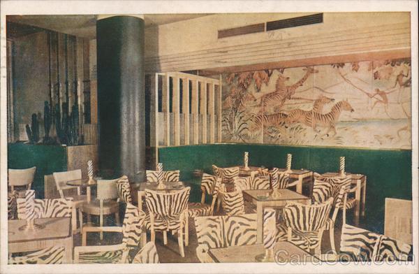 Zebra Room - The Towne House Los Angeles, CA Postcard