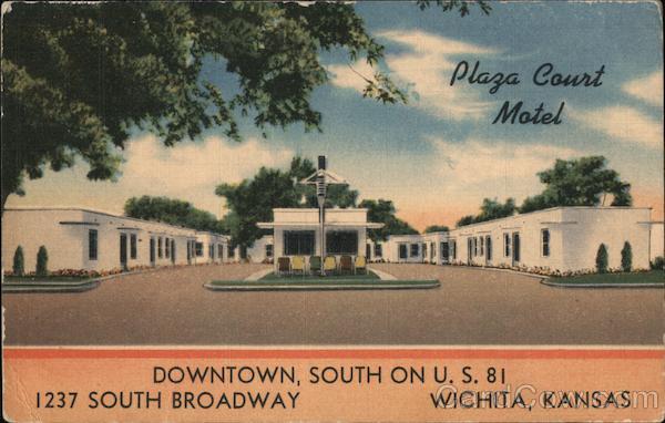 Plaza Court Motel, Downtown, South on U.S. 81, 1237 South Broadway Wichita Kansas