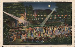 Amphitheatre and Dancing Under the Stars, Scaroon Manor on Schroom Lake Postcard