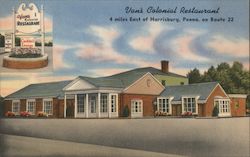 Van's Colonial Restaurant 4 miles east of Harrisburg, Penna. on Route 22 Postcard